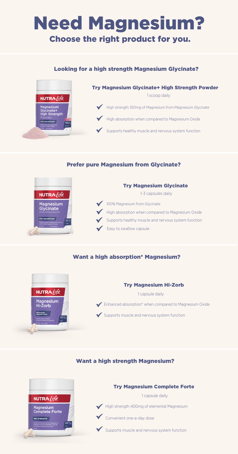 Choose the right magnesium product for you Mobile