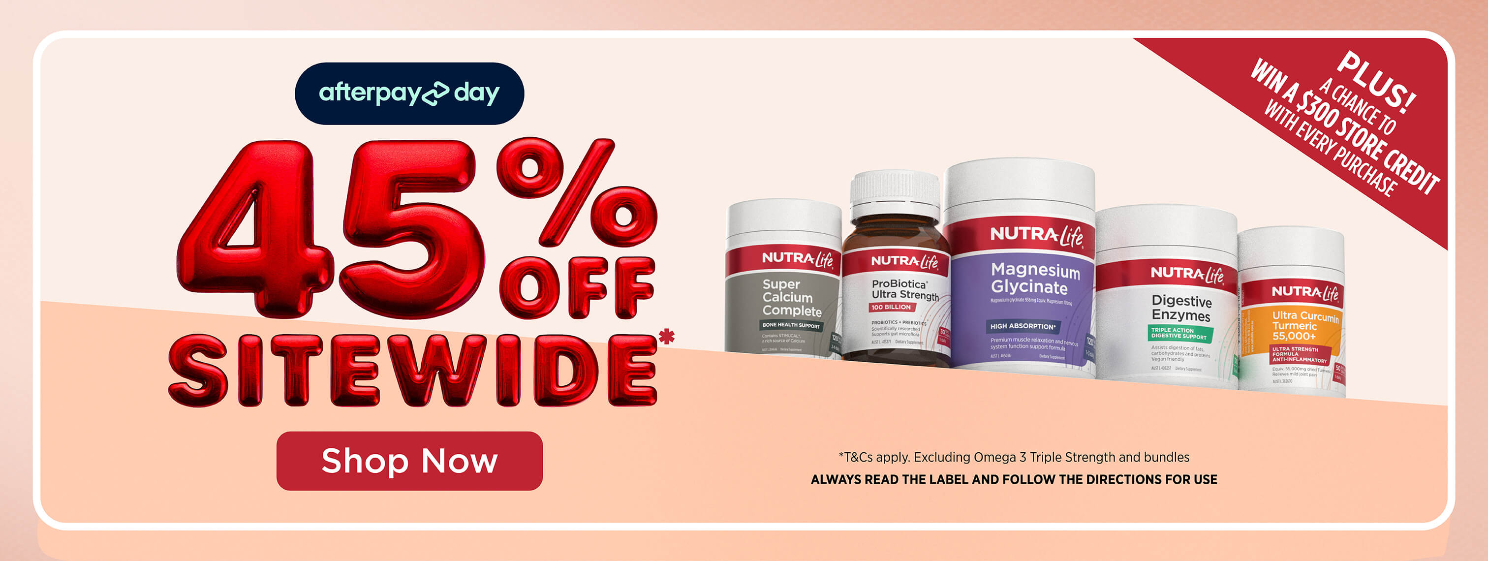 45% off sitewide afterpay sale desktop