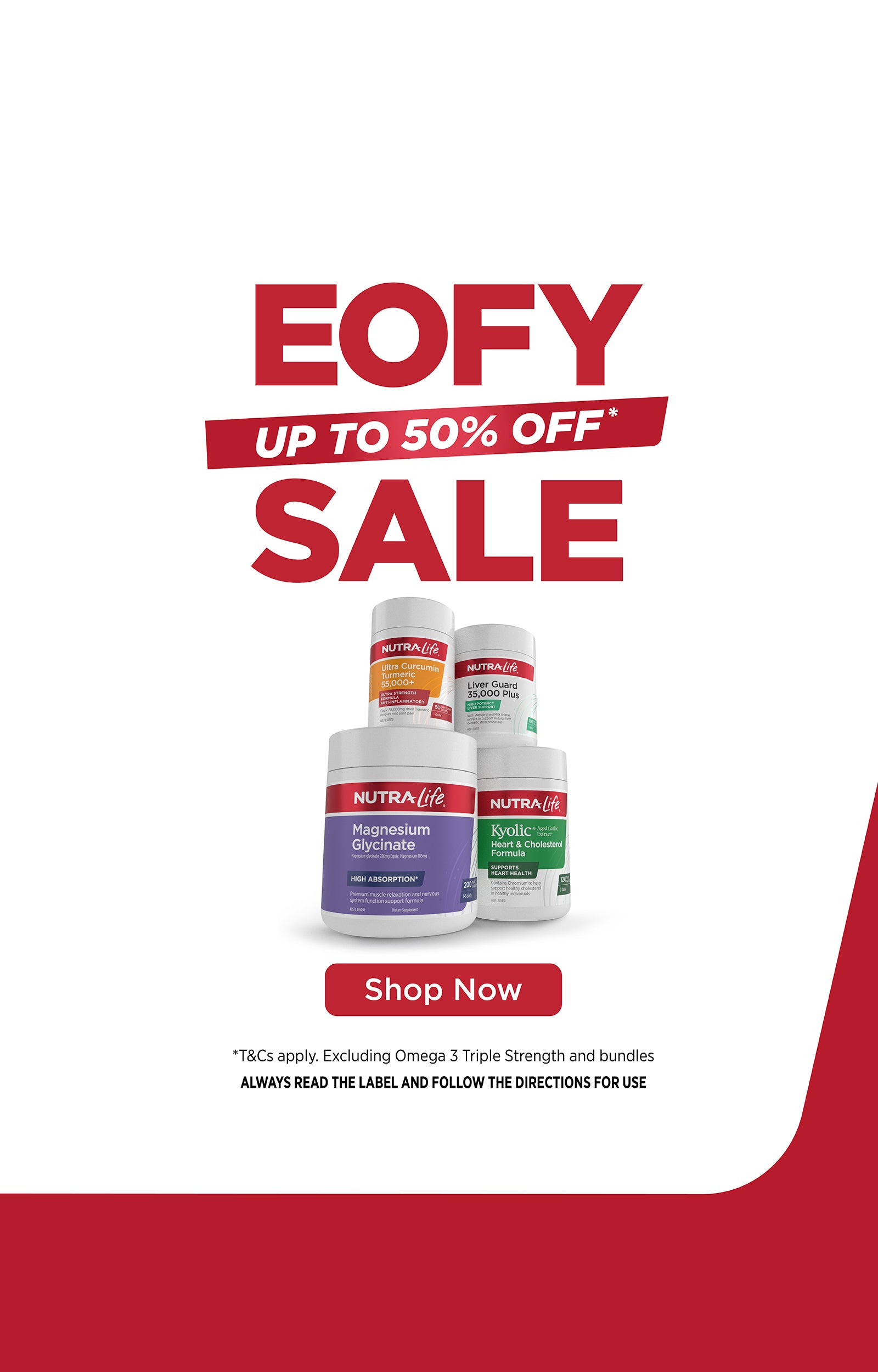 Advertisement for a sale on Nutrilite products with promotional text and product images.