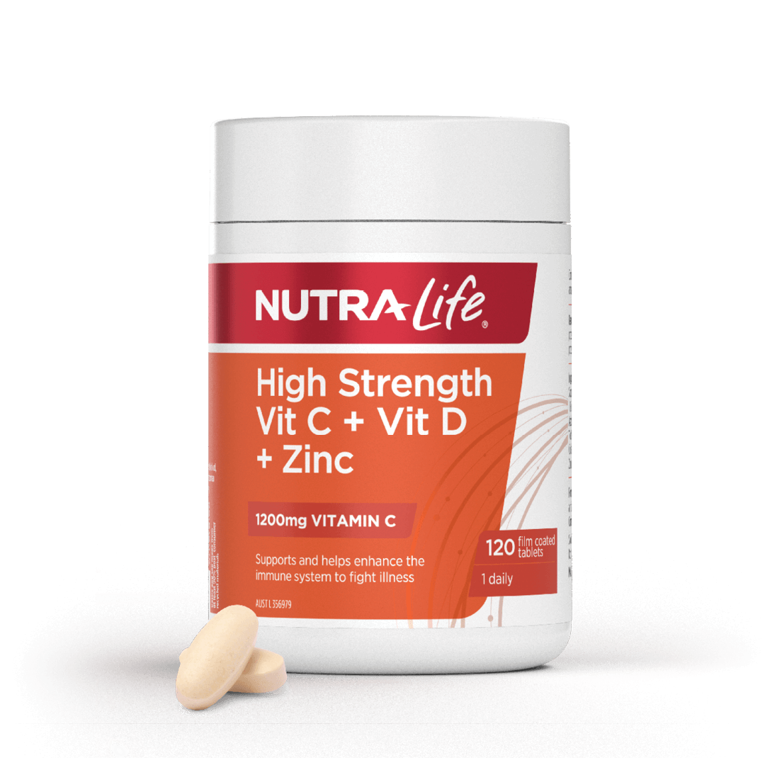 High Strength Vit C + D + Zinc 120T